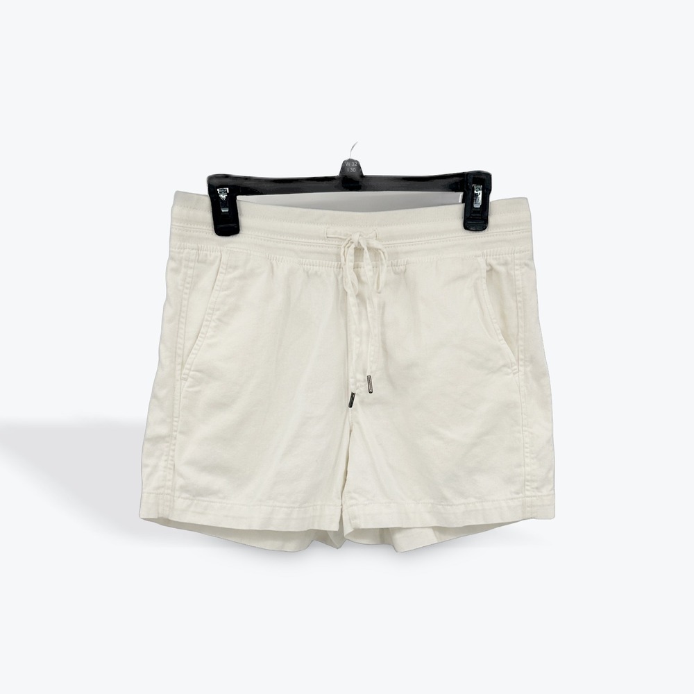 Orvis Womens Cotton Blend Pull On Drawstring Shorts Ivory‎ Casual S